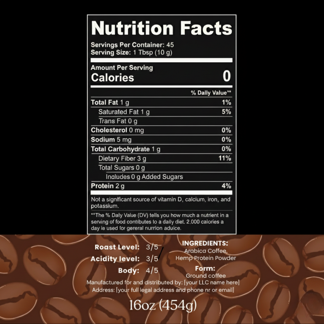 Hemp Coffee Blend: Tostado Medio.